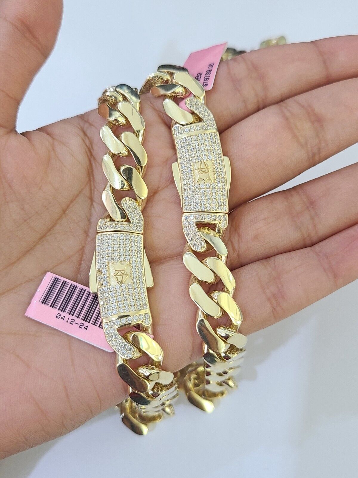 Real 14k Royal Monaco Link Chain 11mm 20 - 26 inches Yellow Gold Genuine - GoldenlinQ